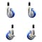 Service Caster 4 Inch 316SS Blue Poly Swivel 1-3/8 Inch Expanding Stem Caster Brake SCC, 2PK SS316EX20S414-PPUB-BLUE-2-TLB-2-138 - alternate 1
